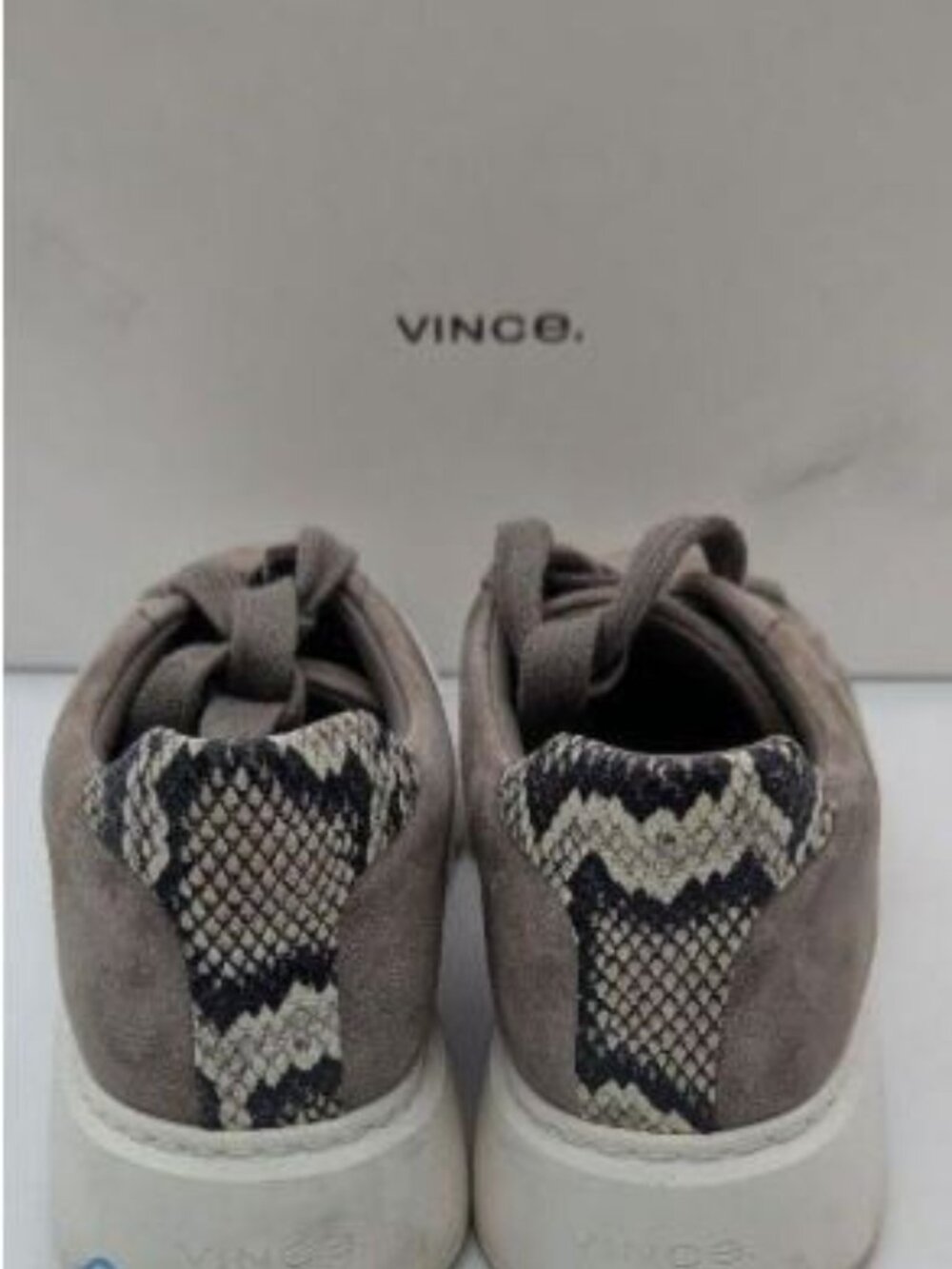 Women's Vince Rhea Suede Platform Sneakers W Snakeskin Heel- Size 8 & Box